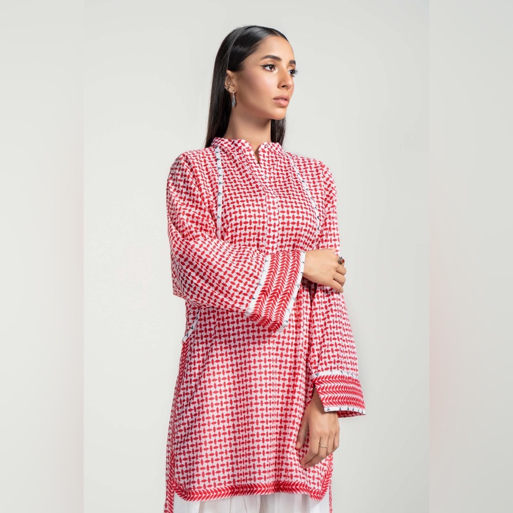 NWT Maria B Luxury Pakistan Red Embroidered Dress Size: Large - Picture 2 of 12